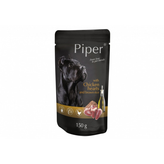Piper – Hrană Umedă pentru Câini Adulți cu Inimi de Pui și Orez Brun – 150 g
